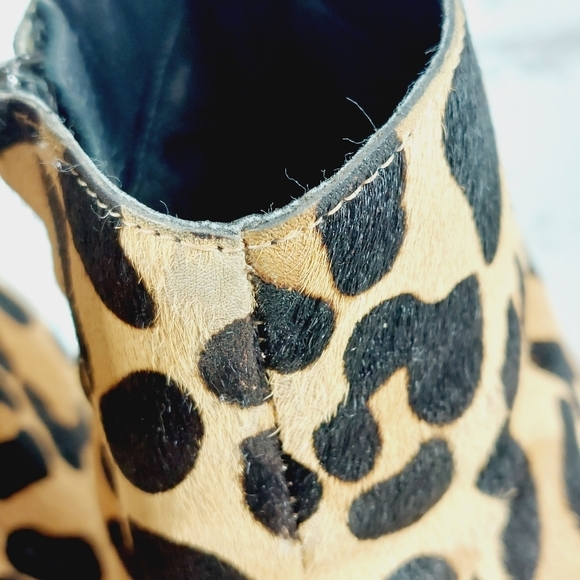 Halogen Black & Brown Leopard Printed Block Heel Ankle Boots C1049 - Picture 15 of 16